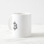 ビットコイン ラインアート ロゴ (黒 ₿) コーヒーマグカップ (正面左)