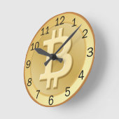 ビットコイン ラウンド壁時計 (傾斜)
