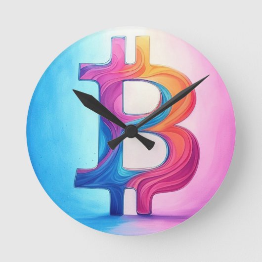 ビットコイン ラウンド壁時計 (正面)