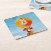 ビットコイン・レジリエント・ブル スクエアペーパーコースター (アングル)