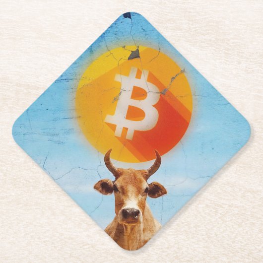 ビットコイン・レジリエント・ブル ペーパーコースター (正面)