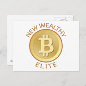 ビットコイン – 新しい裕福なエリート ポストカード (正面/裏面)