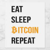 ビットコイン　食　寝　繰り返し ワインラベル (シングルラベル)