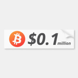 ビットコイン$ 0.1M ($100K) 100万 バンパーステッカー