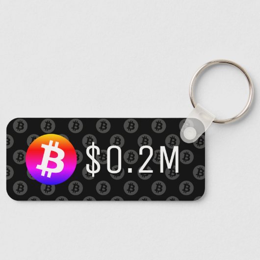 ビットコイン$ 0.2M ($200K) 100万 キーホルダー (正面)