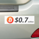 ビットコイン$ 0.7M ($700K) 100万 バンパーステッカー (車上)