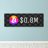 ビットコイン$ 0.8M ($800K) 100万 キャンバスプリント (インサイチュ (ウッドフロア))