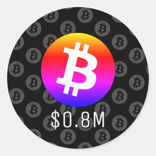 ビットコイン$ 0.8M ($800K) 100万 ラウンドシール (正面)
