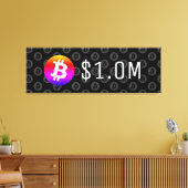 ビットコイン$1.0M ($1,000,000) 100万 キャンバスプリント (インサイチュ (リビング))