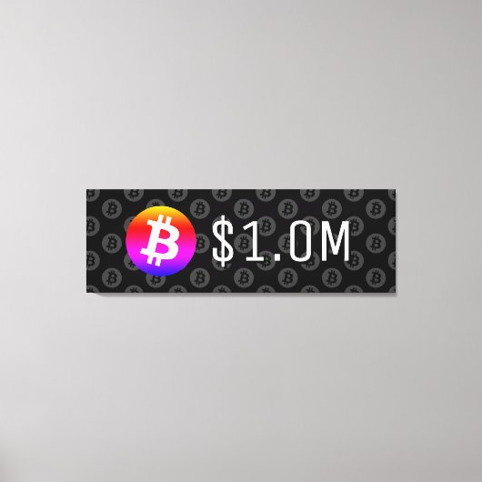 ビットコイン$1.0M ($1,000,000) 100万 キャンバスプリント (正面)