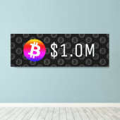 ビットコイン$1.0M ($1,000,000) 100万 キャンバスプリント (インサイチュ (ウッドフロア))