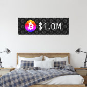 ビットコイン$1.0M ($1,000,000) 100万 キャンバスプリント (インサイチュ (寝室))