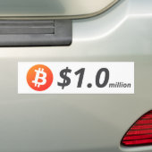 ビットコイン$1.0M ($1,000,000) 100万 バンパーステッカー (車上)