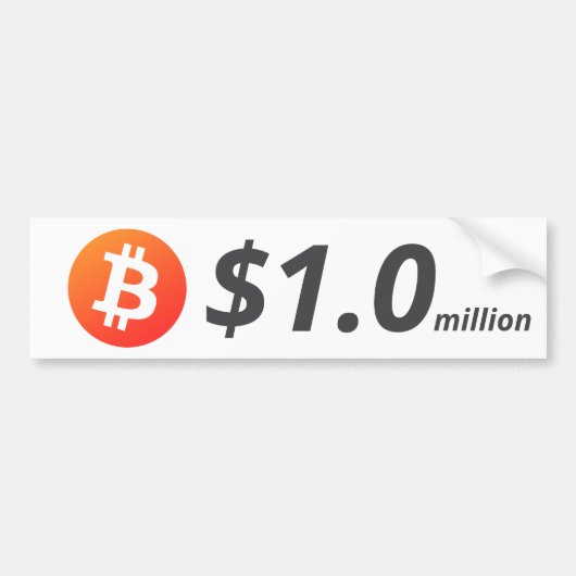ビットコイン$1.0M ($1,000,000) 100万 バンパーステッカー (正面)