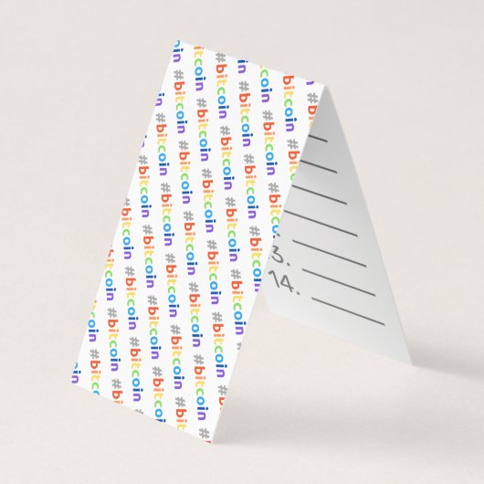 ビットコイン#BTCレインボーデザインシードカードニーモニック 名刺 (正面)