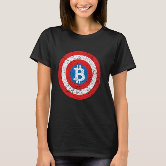 ビットコイン BTC コイン 月 ビットコイン 暗号通貨 仮想通貨 Tシャツ (正面)