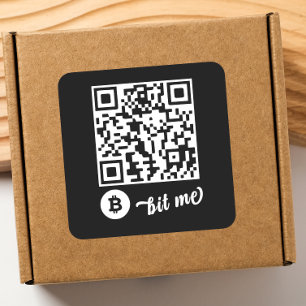 ビットコイン(BTC)財布QRコードステッカー – 正方形 スクエアシール