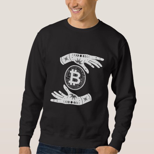ビットコイン Hodl 手 暗号通貨 デジタル C スウェットシャツ (正面)