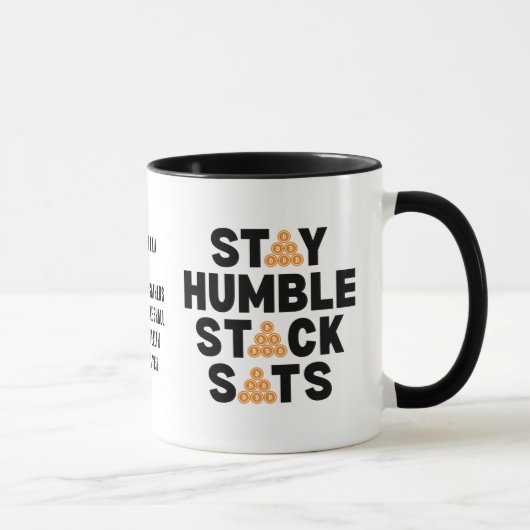 ビットコイン STAY HUMBLE STACK SATS クリスチャン暗号通貨 マグカップ (右)