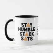 ビットコイン STAY HUMBLE STACK SATS クリスチャン暗号通貨 マグカップ (左)