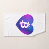 ビットコインBのハート バスタオルセット (ハンドタオル)