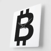 ビットコインBはっきりしたウォールクロック スクエア壁時計 (傾斜)