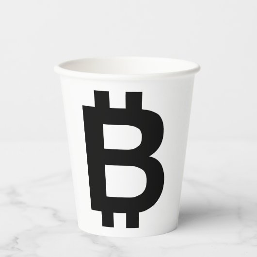 ビットコインBはっきりした紙カップ 紙コップ (正面)