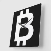 ビットコインBカッコいいウォールクロック スクエア壁時計 (傾斜)