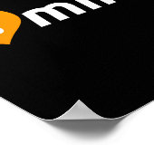 ビットコインB採掘暗号通貨バレンタインデーBTC  ポスター (角)