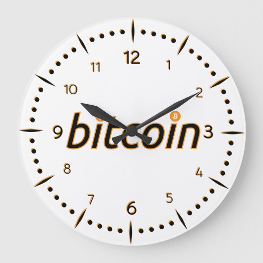 ビットコインBTCローマ数字ウォールクロック ラージ壁時計 (正面)