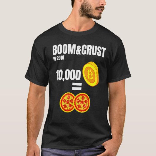 ビットコインBTC暗号通貨のブームと歴史 Tシャツ (正面)