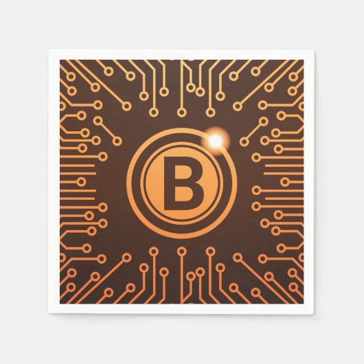 ビットコインBTC暗号通貨ブロックチェーン スタンダードカクテルナプキン (正面)