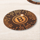 ビットコインBTC暗号通貨ブロックチェーン ラウンドペーパーコースター (アングル)