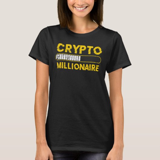 ビットコインEthereumを読み込む暗号億万長者 Tシャツ (正面)