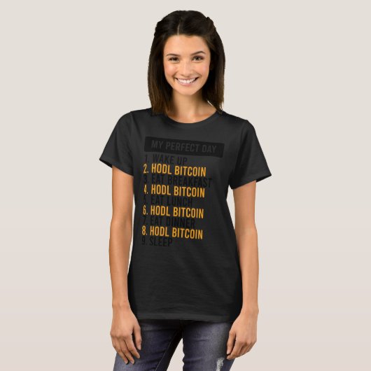 ビットコインHODLミームBTCアイディア1用 Tシャツ (正面フル)