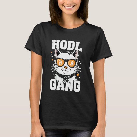 ビットコインHODL猫 Tシャツ (正面)