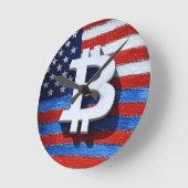 ビットコインUSA ラウンド壁時計 (傾斜)