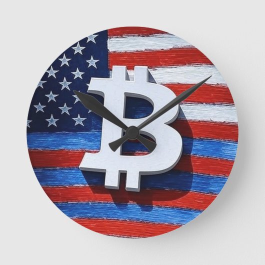 ビットコインUSA ラウンド壁時計 (正面)