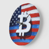 ビットコインUSA ラージ壁時計 (傾斜)