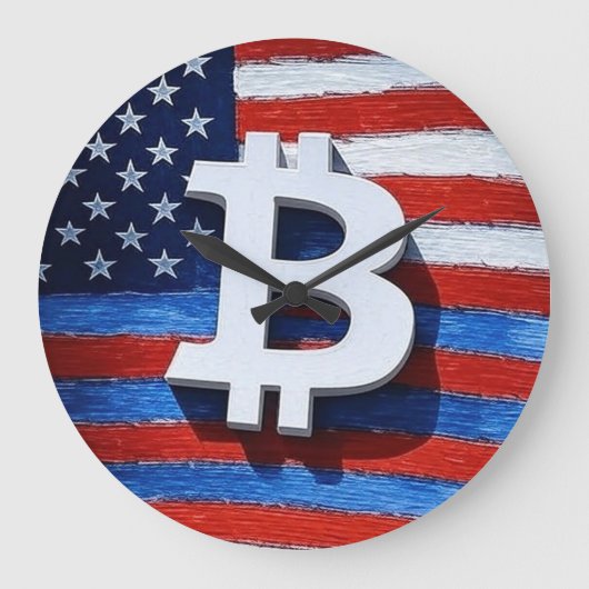 ビットコインUSA ラージ壁時計 (正面)
