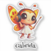 ビットティパーソナライズされたバタフライビニール シール (正面)