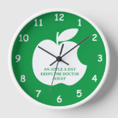 ビットテンのアップルシルエットカスタムのラウンドウォールクロック 壁時計 (正面)