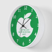 ビットテンのアップルシルエットカスタムのラウンドウォールクロック 壁時計 (傾斜)