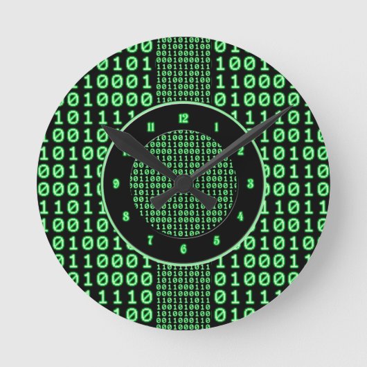 ビットパターン ラウンド壁時計 (正面)