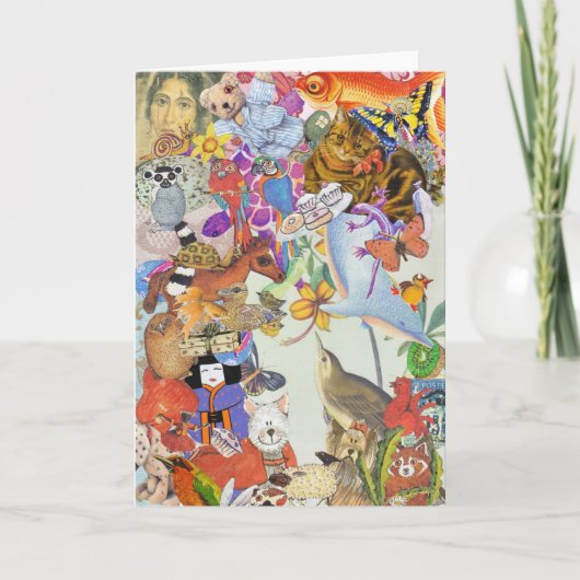 ビット及び下げ振のコラージュ2の挨拶状 カード (正面)