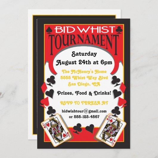 ビッドホイストトーナメントパーティの招待状 招待状 (正面/裏面)