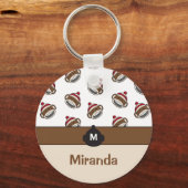 ビッパーソナライズされたクスマイルソックモンキー絵文字 キーホルダー (正面)