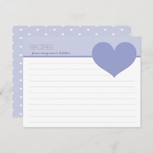 ビッパーソナライズされたクハートモダンレシピカード (正面/裏面)