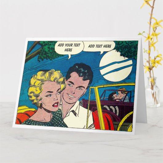 ビッパーソナライズされたクヴィンテージ漫画カード カード (黄色い花)