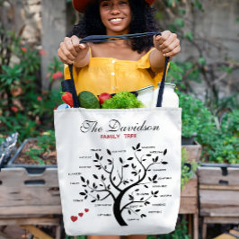 ビッパーソナライズされたク・ファミリー・ツリー（20名） トートバッグ